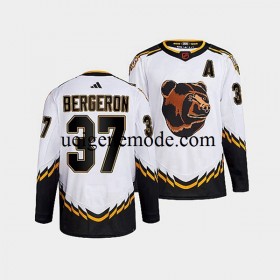 Herren Boston Bruins Eishockey Trikot Patrice Bergeron 37 Adidas 2022 Reverse Retro Weiß Authentic